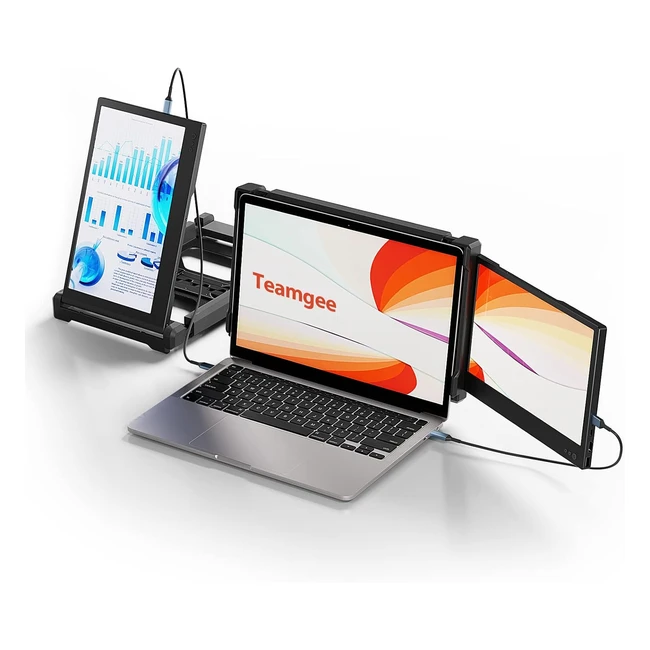 Teamgee Laptop Screen Extender 12 Portable Monitor FHD 1080P IPS Dual Screen - Fits 13-16.5 Laptops