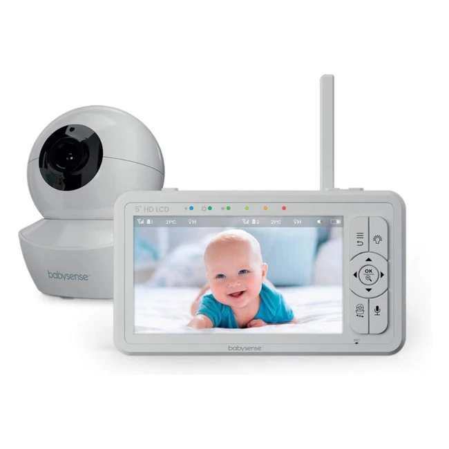 Babysense 720p 5 HD Baby Monitor - Remote Pan, Tilt, Night Vision