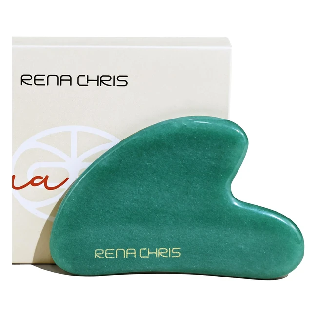 Rena Chris Gua Sha Facial Tools - Natural Jade Stone for Jawline Sculpting - Red