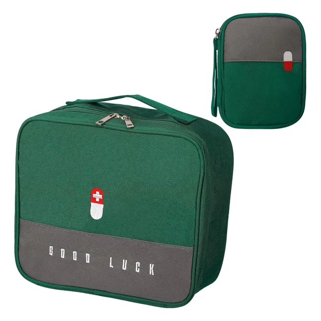 Borsa Medicinali Anshuke - Grande e Piccola - Impermeabile - Viaggi Beauty - Verde