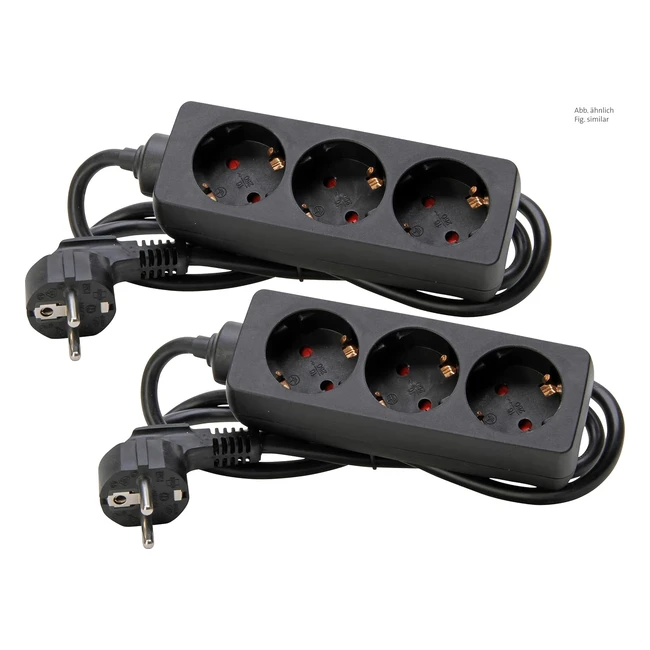 Kopp 2er Set Steckdosenleiste 3-fach mit 45 gedrehten Steckdosentöpfen