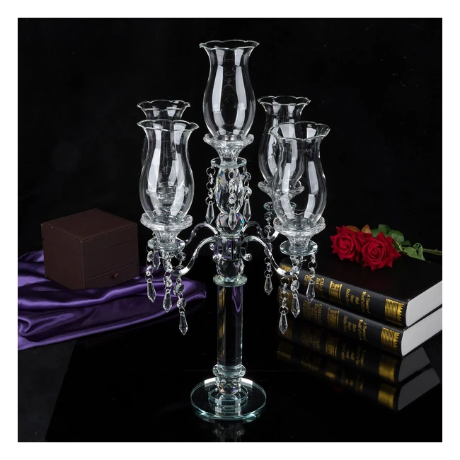 Chandelier Décoratif London Boutique, 5 Branches, Photophore avec Cristaux - Cadeau Parfait