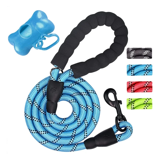 Guinzaglio per cani Merrybiy 15m - Comoda impugnatura imbottita - Riflettente - Taglia media e grande