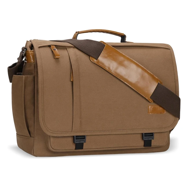 Estarer 173-inch Laptop Messenger Bag - Water Resistant Canvas Brown