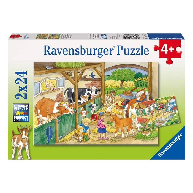 Puzzle Enfant Ravensburger 2x24 p - Le Bonheur  la Ferme - DS 4 ans