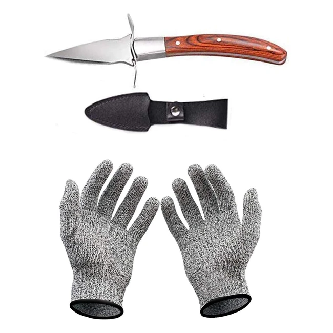 Ensemble couteau  hutres et gants rsistants aux coupures - Ouvreur hutre