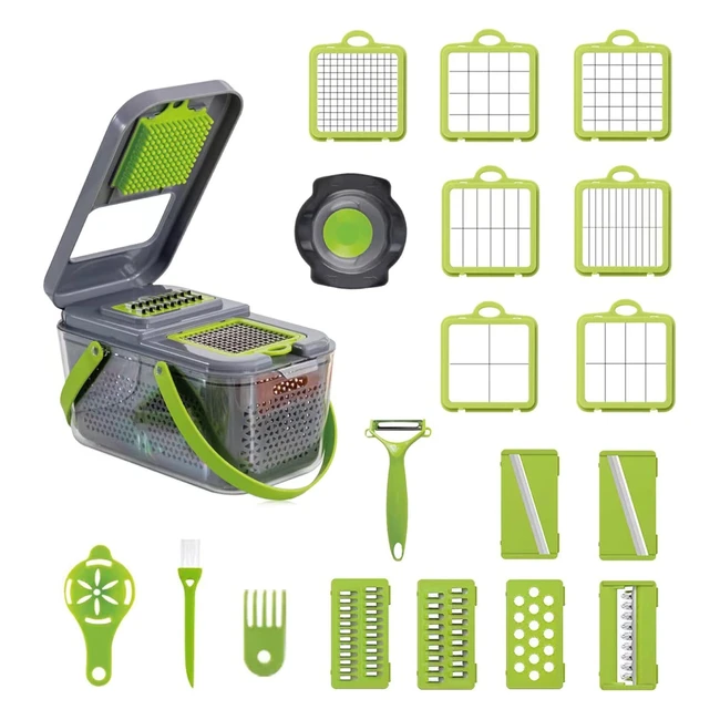 Vegetable Chopper 22in1 Kitchen Mandoline - Cut, Slice, and Dice with Ease!