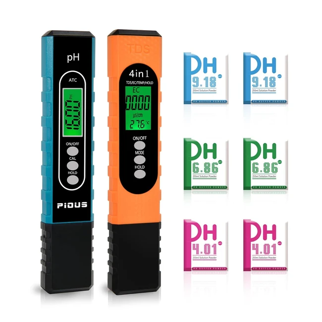 Testeur pH Piscine 4 en 1 avec Température de TDS EC | Haute Précision