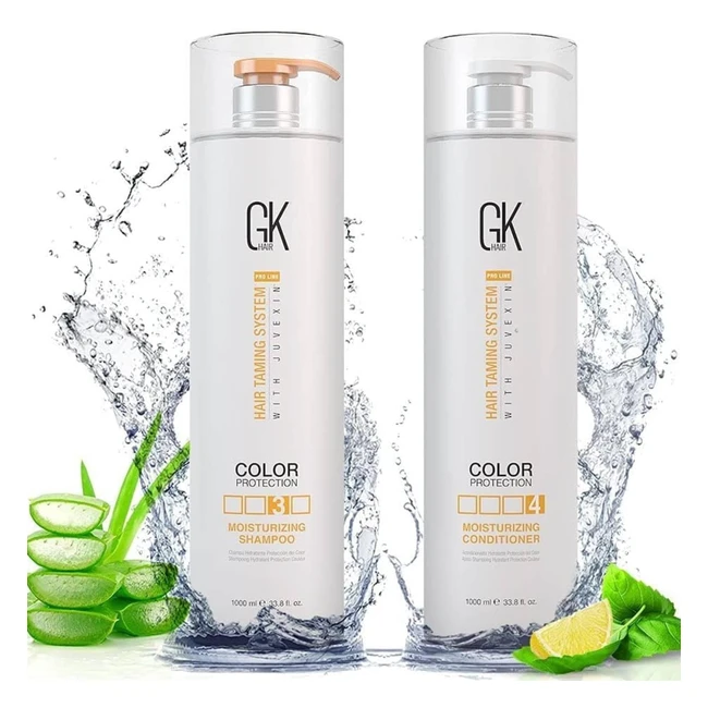 GK Hair Keratin Moisturizing Shampoo & Conditioner Set - Color Protection - All Hair Types - 338 fl oz (1000ml)