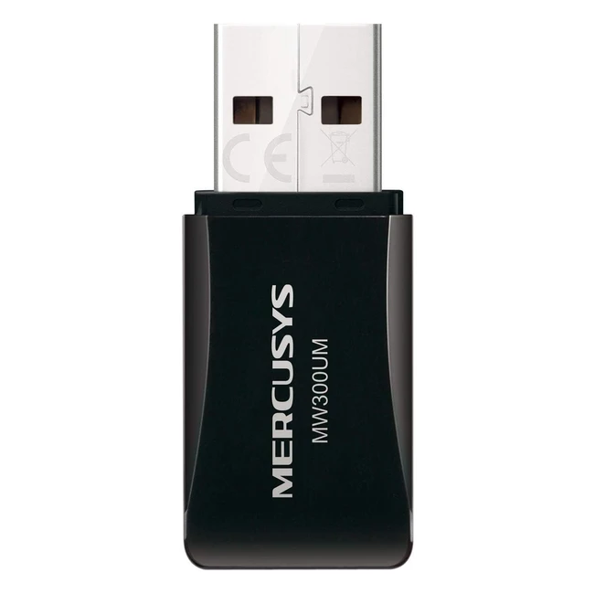 Modem Nero Mercusys MW300UM - Banda Singola 24GHz - Velocit di Trasferimento 