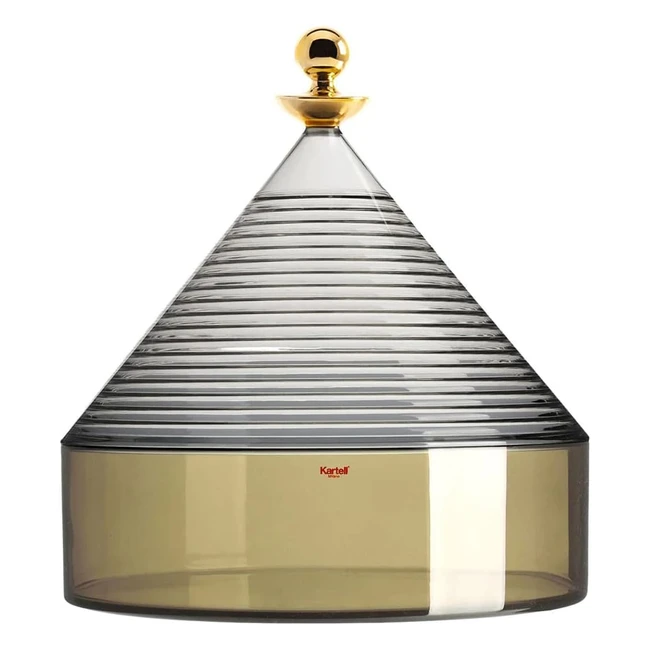 Boîte de rangement Kartell Trullo en thermoplastique vert fumé 27x25 cm