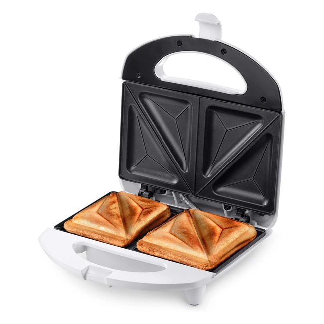 Ufesa SW7862 Sandwichmaker 750W, Antihaftplatten, perfekte Versiegelung, 2 Sandwiches, BPA-frei, weiß, Amazon Exklusiv