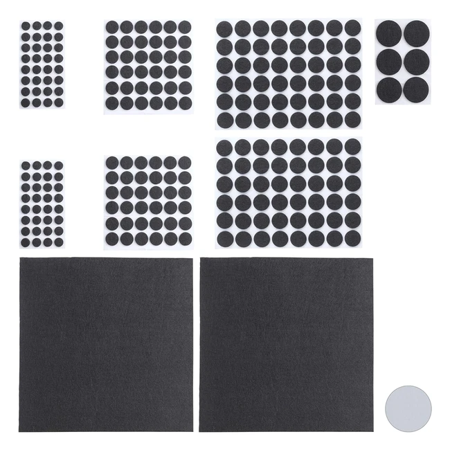 Pack 240 piezas negro adhesivo para muebles Relaxdays