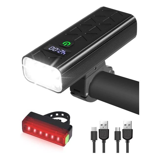 Luci Bicicletta LED2023 - 10 LED 10000 Lumen IPX6 - Adatto per la Maggior Parte 