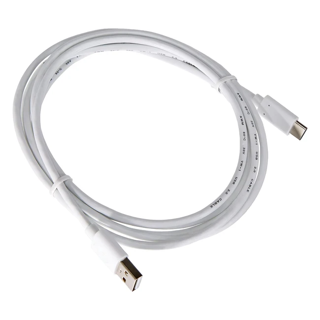 Cable USB 3.1 Premium, Conector Tipo C, Blanco, 2m - Carga y Sincronización Rápida