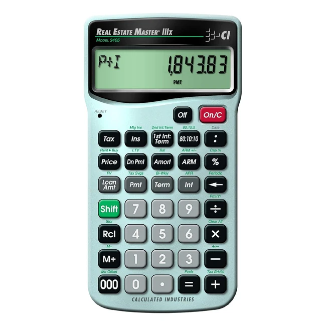 Calculated Industries Real Estate Master IIIX Calculator - Pocket Battery Financ