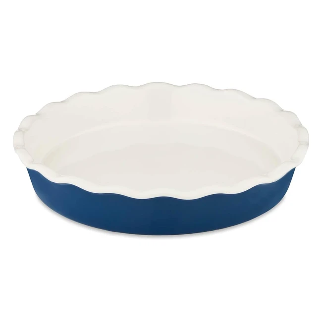 Barbary Oak BO875005BLU Foundry 27cm Ceramic Round Pie Dish - Limoges Blue