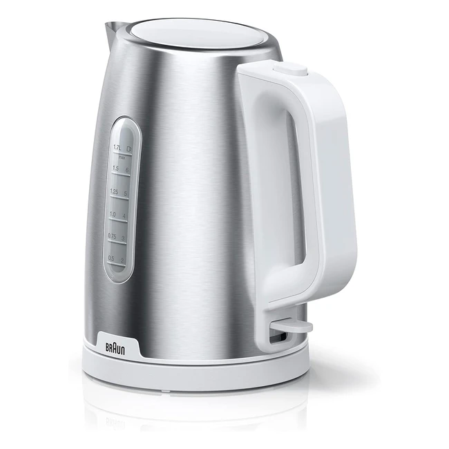 Braun Purshine Wasserkocher WK1500 WH - 360 Basis, Abschaltautomatik, 1,7L Füllmenge, 2200 Watt