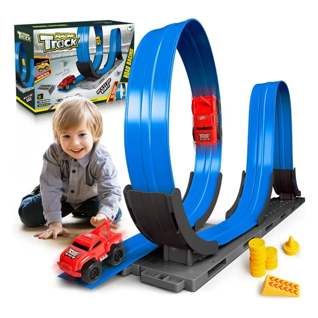 Ensemble de circuit de voiture magnétique anti-gravity Vatos pour garçons et filles - Jouets pour enfants de 3 à 6 ans