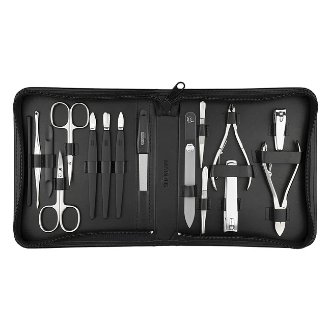 Marqus Solingen Maniküre Set 16-teilig in Kunstlederetui - Alles für Hand- und Fußpflege