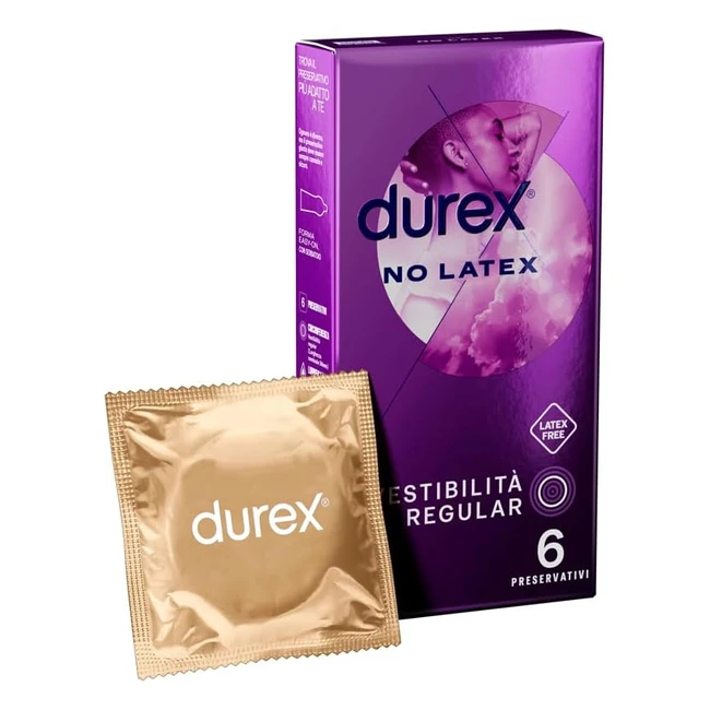 Durex No Latex Preservativi Senza Lattice 6 Profilattici - Anallergici e Tecnologicamente Avanzati