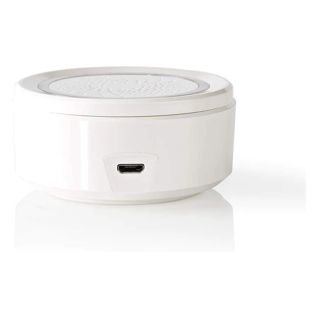Sirène WiFi Intelligente Nedis - Alarme 85 dB, LED Clignotantes, Compatible Alexa et Google Home