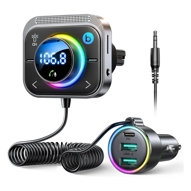 Transmetteur FM Bluetooth Voiture Joyroom Basse HiFi Adaptateur Bluetooth 53 Voiture 30W PD 18W QC Kit Main Libre