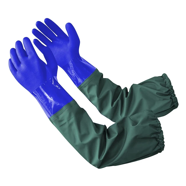 Long Pond Gloves 2678 - Waterproof Drain Cleaning Gloves - PVC Reusable Heavy Duty - Chemical Resistant Gloves - Full Arm Gloves
