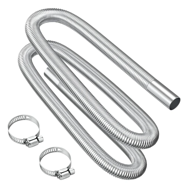 URAQT Parking Heater Exhaust Pipe - Stainless Steel - 200cm - Noise Reduction - 