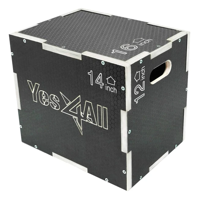 Yes4All 3 in 1 Wooden Plyo Box - Jump Training Platform - Home Gym Exercise