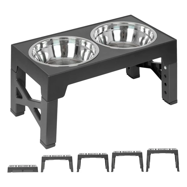 Foreyy Ajustables Comedero Perro Elevado 1200ml - Antideslizante - Perros Median