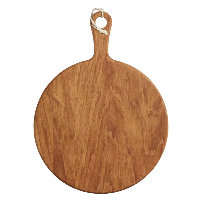 Tabla de servir redonda de roble Masterclass, 30 x 405 x 15 cm - ¡Ideal para picar, preparar y servir!