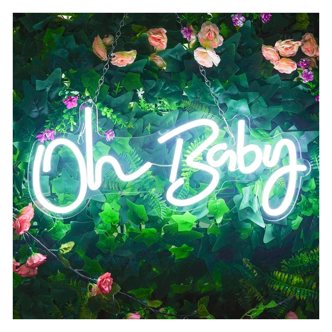 Enseigne néon LED Oh Baby - Décoration murale pour chambre de bébé, hôtel, bar, fête de mariage