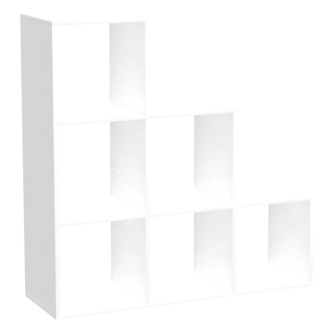 Libreria Scala Scaffale Bianco Legno 6 Scompartimenti Rebecca Mobili - COD RE6039