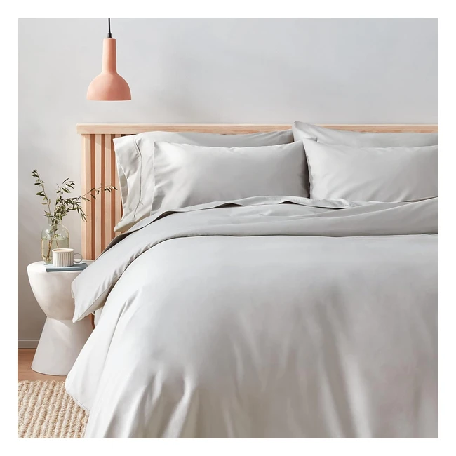 Set Copripiumino Amazon Aware in Rasatello 300 Fili Cotone Biologico Super Kingsize Grigio
