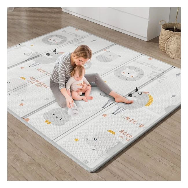 Tapete de Actividades Bebe Zeebaba DJS180x150x1cm - Colchoneta Bebe Suelo XPE - Impermeable y Seguro