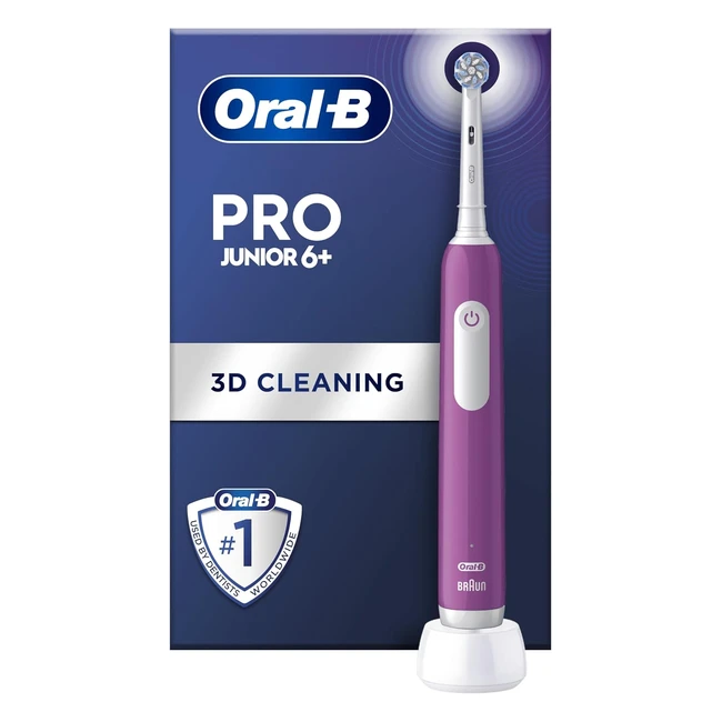 Oral-B Pro Junior Kids Electric Toothbrush - Gifts for Kids - 1 Toothbrush Head - 3 Modes - Kid-Friendly Sensitive Mode - Ages 6+ - Purple