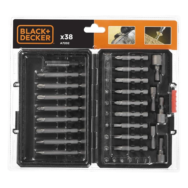Kit de 38 piezas para atornillar Black+Decker A7202XJ - ¡Completa tus proyectos de bricolaje!