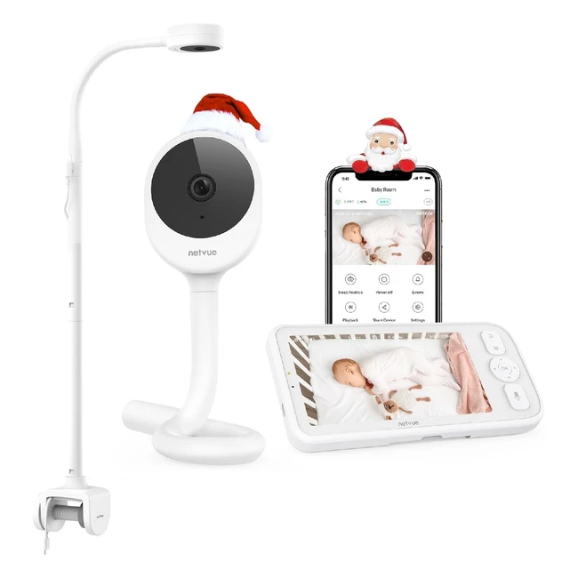 Peekababy Baby Monitor with Camera and Audio  4in1 Holder  5 LCD Screen  Cr