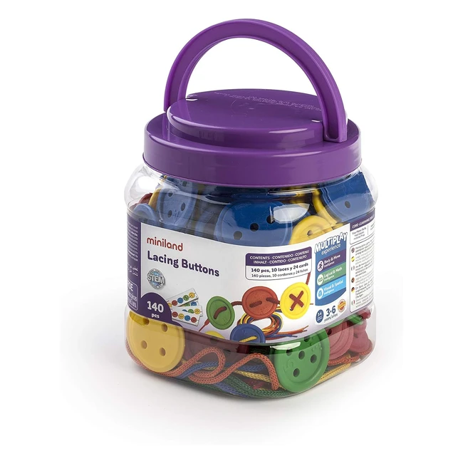 Puzzles éducatifs Miniland 154221 - Embrochage de boutons - 140 pièces