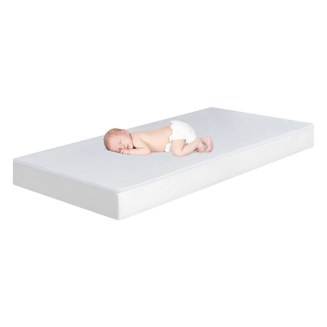 Matelas bébé BedStory 60x120 certifié sécurité réglable en fermeté - Anti-asphyxie - Hauteur 12 cm