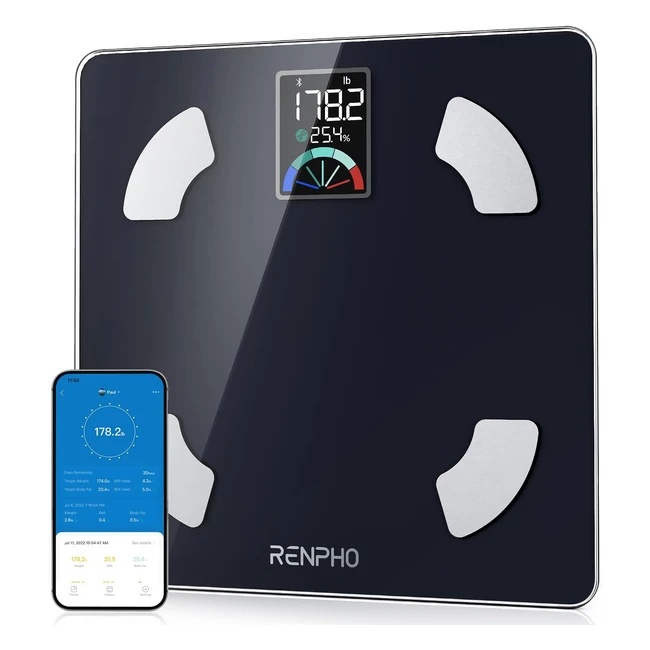 Renpho Scale for Body Weight and BMI - Large VA Screen, Accurate Weighing Scale, Digital Bathroom Bluetooth Scale - 13 Body Composition Analyzer