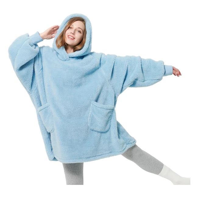 Bedsure Oversized Wearable Blanket Hoodie - Warm Fluffy Fleece - Gifts for Her