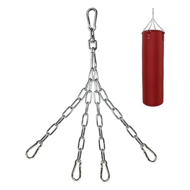 Heavy Duty Punch Bag Chain with Snap Hooks - Corrosion Resistant, 360° Rotation, Supports up to 150 lbs