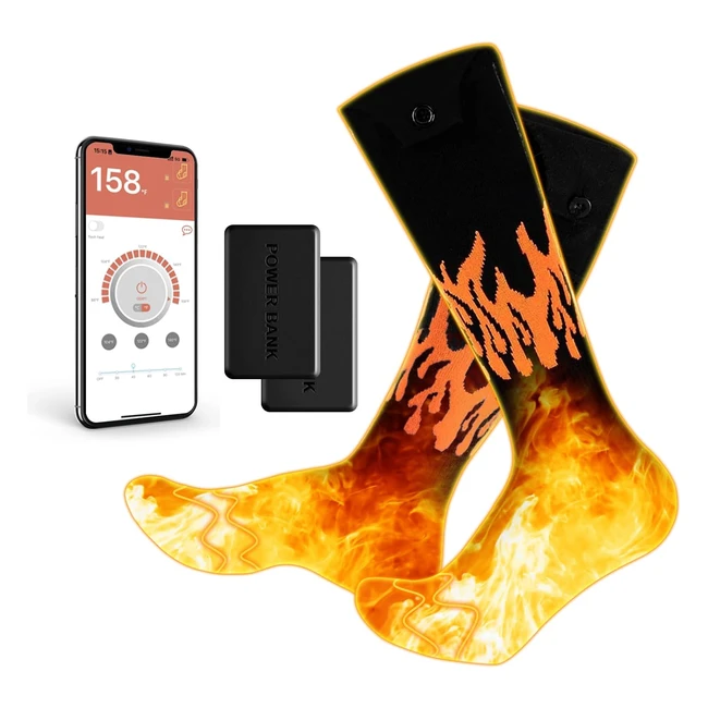 Calze Riscaldate a Batteria 5000mAh Ricaricabili - 4 Livelli di Riscaldamento - 