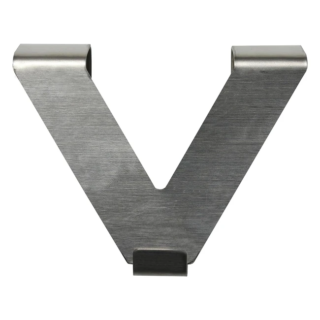 Gardinia V-Dekohaken: Dekoration für Fenster und Türen, Raffrollos, Gardinen und Vorhänge, Edelstahloptik, 2er Pack