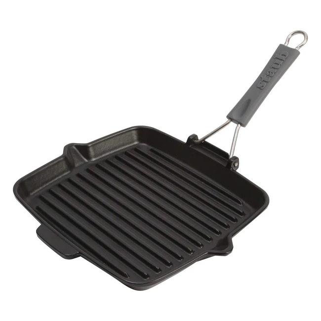 Bistecchiera Staub in Ghisa con Manico Silicone - Quadrata 24 cm - Nero