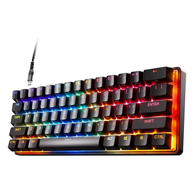 Teclado Gaming SteelSeries Apex Pro Mini - Hiperimantico, Ajustable, Compacto 60, RGB, Teclas PBT, USB-C