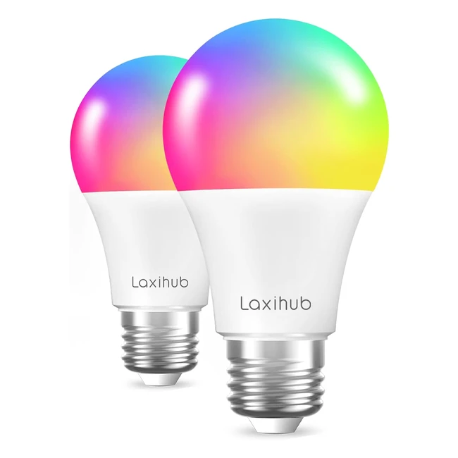 Lampadina Intelligente Laxihub E27 RGB LED WiFi - 2 Pezzi