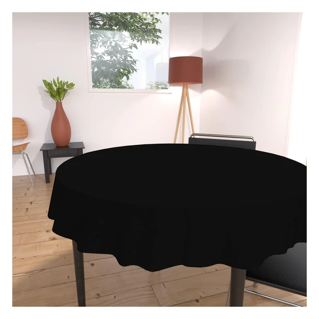 Mantel Antimanchas Redondo 180 cm Alix Negro - Soleil Docre